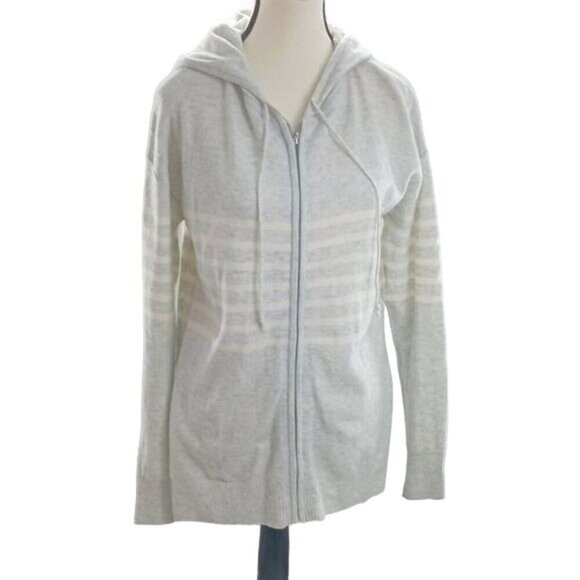 GAP Womens XS Gray Wool Zip Up Hoodie Sweater Long Sleeve Knit Cardigan - Picture 1 of 6